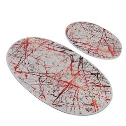 Set de tapis de bain (2 pièces) blanc orange & marron