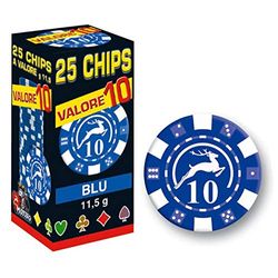 25 chips 11,5g blått värde 10 Texas Hold'em Modiano Poker kort spel