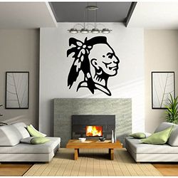 Tatoutex Stickers Visage d'indien - Orange, L 100cm x H 120cm