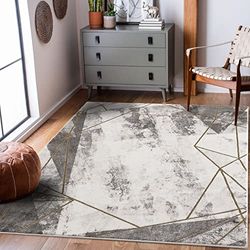 carpet city Tappeto soggiorno motivo astratto, 160 x 230 cm, grigio oro mélange, moderno tappeto a pelo corto