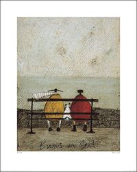 L' Arte Gruppo Bums on Seat Sam Toft Stampa Artistica, Carta, Multicolore, 40 x 50 x 1.3 cm