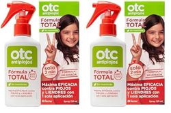 OTC Antipiojos - Spray Antipiojos Fórmula Total - Sin Insecticidas - Eficaz en 2 Minutos - Incluye Gorro y Lendrera - A partir de 1 Año - Envase de 125 ml (Paquete de 2)