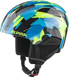ALPINA PIZI Casque de Ski Unisex-Kids, Neon-Blue Green Gloss, 46-51