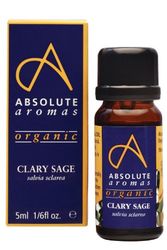 Absolute Aromas Huile Essentielle de Sauge Clarée Biologique 5 ml - 100% pure, naturelle, non diluée et sans cruauté envers les animaux - A utiliser avec un diffuseur ou dans un mélange d'huiles essentielles pour aromathérapie