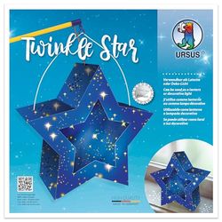 Twinkle Star, ciel étoilé, env. Lanternes - 19,3 x 18,3 x 8 cm - Étoile brute en carton photo 300 g/m² - laser et rainuré - 2 étoiles en papier transparent 115 g/m², Coloré