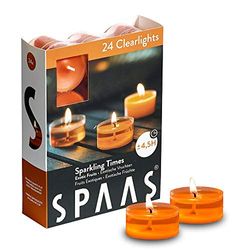 Spaas 24 Scented Clearlights, Tealights in Transparent Clear Cup, 4.5 Hours, Sparkling Times