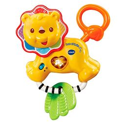 VTech Leo el León, sonajero mordedor Interactivo bebé con más de 30 melodías, Canciones y Frases, Multicolor (3480-508222)