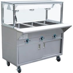 Stalwart DA-EST3SWCBSD-FTGSG1948 Mobile Bainmarie with Cupboard and Heated overshelf 3xGN1/1