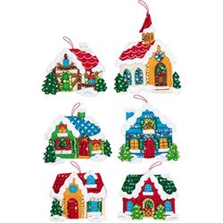 Plaid Vilt Ornament KIT, Katoen, Kerstdorp, One Size