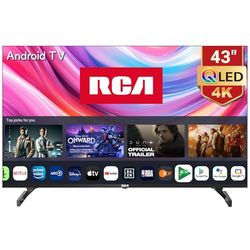 RCA QLED Smart TV 43 inch (108 cm) UHD 4K HDR Android tv met WiFi Bluetooth HDMI Triple Tuner YouTube Netflix Prime Video VEVO Disney+ werkt