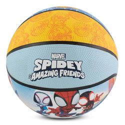 Hy-Pro Officieel gelicentieerde Spidey en zijn verbazingwekkende vrienden basketbal maat 3 - Marvel design met karakterafbeeldingen, robuuste mini-basketbalbal voor binnen en buiten