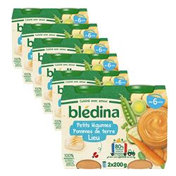 Blédina - Petits pots pour bébé - Petites légumes Pommes de terre Lieu - 80% d'ingrédients Français - Dès 6 mois - 12 pots de 200g