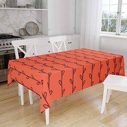 Bonamaison, Anti-moisissure, Séchage Rapide, Résistant aux Taches, Lavable en Machine, 100% Polyester Nappe de Table, Bordeaux Orange, 140 x 160 Cm - Conçu et Fabriqué en Turquie