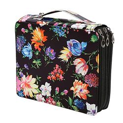 Lbxgap Portable Colored 120 Slots Pencil case Organizer with Printing Pattern for Watercolor Pens or Markers, Pencil Case Organizer for Artist