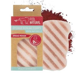 Konjac - Esponja corporal de arcilla roja – Feel natural