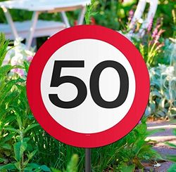 Folat Verjaardagsfeestje Tuinbord verkeersbord, 50e verjaardag
