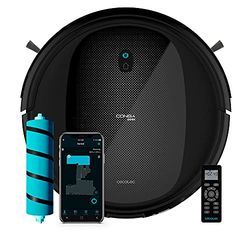 Cecotec Robot Aspirador y Fregasuelos Conga 2290 Ultra. 2100 Pa, App con Mapa, Limpieza Ordenada, Cepillo para Mascotas, Alexa & Google Assistant, Muro Magnético, autovaciado, 13X58X39 Cm, Negro.