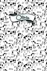 Olivia: Personalisiertes Olivia Hunde-Notizbuch | Notizbuch-Geschenk für Hundeliebhaber | Olivia Notizbuch | 6x9 Zoll