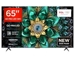 TCL 65Q6C 65" QD-Mini LED SMART TV, 4K HDR Premium 1000nits, con tecnologia Google TV (Dolby Vision IQ e Atmos, sistema audio Onkyo 2.1, Motion Clarity Pro a 144 Hz, Game Master)