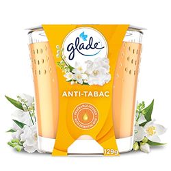 Glade Bougie Parfum Infusé Huiles Essentielles Anti-Tabac 30 Heures de Parfum 129 g