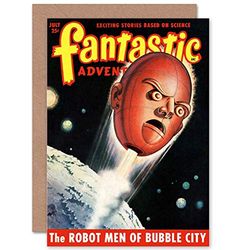 Wee Blue Coo CARD GREETING SCI-FI MAGAZINE FANTASTIC ADVENTURE COVER GIFT