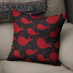 Bonamaison Pez Fundas para Cojínes, Cotton, Rojo, 43x43 Cm