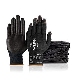 Ansell Hyflex 11-542 Guanti di sicurezza da lavoro, Protezione meccanica, taglia 6 (XS), Nero (12 Paia)