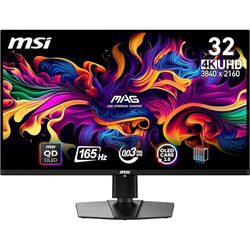 MSI MAG 321UP QD-OLED 31.5 Inch 4K UHD Gaming Monitor - 3840x2160 Quantum Dot OLED Panel, 165Hz,0.03ms,DCI-P3, DisplayHDR True Black 400 - DP 1.4a, HDMI 2.1(UHD 165Hz), USB Type-C