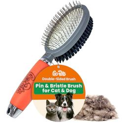 GoPets bästa professionella stift och borst borste på Amazon med 2 sidor husdjurskam för hundar och katter med kort medium eller långt hår
