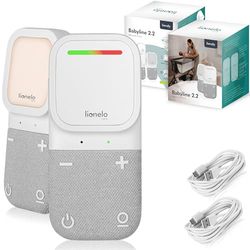 lionelo Babyline 2.2 Écoute-bébé électronique avec veilleuse, portée jusqu'à 400 m, Communication bidirectionnelle, Mode économie EcoVox, Alarme, Batterie jusqu'à 12 h, contrôle du Volume
