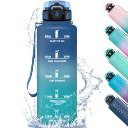 HoneyHolly Sportdrinkfles 1,5 l, lekvrij, motiverende sportfles, met filter, voor school, kantoor, studio, fitness