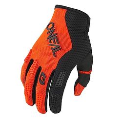 O'NEAL | Gants de vélo et de Motocross | MX MTB FR Downhill | Ajustement pour Un Maximum de Confort, matériau perméable à l'air | Element Glove RACEWEAR V.24 | Adulte | Noir Orange | Taille S