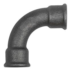 Feuille 2, 90°, longue, Rp 3/4 i., Rp 3/4 i., fonte noire, température de fonctionnement -20 °C à 300 °C, ISO 7-1
