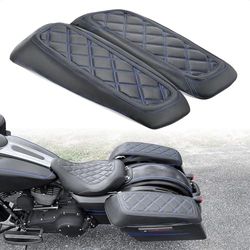 BRZOXIN Housses de Couvercle de sacoches pour Harley, compatibles avec Les modèles Touring FL 2014-2023, pour modèles Road Glide Electra Glide Road King Street Glide et Tri Glide, Coutures Bleues