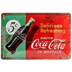 Nostalgic-Art Plaque Vintage Coca-Cola – Delicious – Idée de Cadeau pour Les Fans de Coke, en métal, Design Retro pour la décoration, 20 x 30 cm