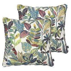 Prestigious Textiles Tonga Polyester Riempito Cuscini (Twin Pack), Cotone, Waterfall, 43 x 43cm, 2 unità