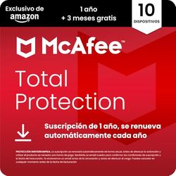 McAfee Total Protection para 10 dispositivos 2025 |15-Meses | VPN segura,el software de seguridad incluye antivirus, gestor de contraseñas, supervisión de identidad | Descarga digital