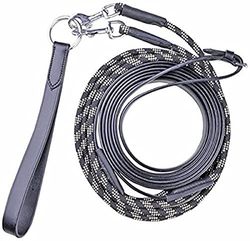 Hkm – COB/Full de Piel Cuerda formación rienda de Draw, Unisex, Rope Leather COB/Full, Black/Brown/White, COB-Full