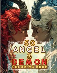 50 Angels & Demons coloring book: Awesome 50 Angels & Demons