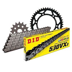 Kettingset DID staal 530VX3 / 110 eindeloos voor Yamaha FZR Exup R 1000 ccm Bj. 1987-1988