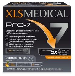 XLS MEDICAL PRO-7 - Sticks de poudre pour une aide à la perte de poids - 7 bénéfices (1)(2) - Perdez jusqu'à 5x plus de poids qu'avec un régime seul (1) - 90 sticks de poudre Goût Ananas- 1 mois