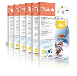 Peach Lamineerfolie A4-125 mic - 6x100 pouches - glanzend - premium kwaliteit voor de beste lamineerresultaten - compatibel met apparaten van alle merken - PP525-02P
