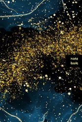 Blue Golden Black Marble Notebook