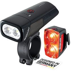 SIGMA Buster 1100 FL & Buster RL 150 | Set di luci ricaricabili per bicicletta | Luce posteriore per bicicletta con funzione di freno Fino a 2000m di portata | Luce anteriore 1100 lumen