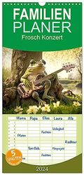 Familienplaner 2024 - Frosch Konzert mit 5 Spalten (Wandkalender, 21 cm x 45 cm) CALVENDO