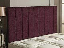 CROWNBEDSUK APOLLO CHENILLE HEADBOARD 2ft6,3ft,4ft,4ft6,5ft,6ft Aubergine, 6ft (Super Kingsize)
