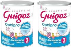 Guigoz OPTIPRO 3 Lait de croissance en poudre de 1 à 3 ans - Boîte de 830g (Lot de 2)