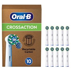 Oral-B Cross Action Testine Spazzolino Elettrico, Confezione da 10 Testine di Ricambio, Setole Angolate che si Adattano a ogni Dente per una Pulizia Profonda, Adatto alla Buca delle Lettere