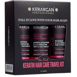 Kerargan - Kit Viaggio Ultra Riparatore alla Cheratina Shampoo, Balsamo & Maschera - Nutre, Liscia, Rinforza & Protegge anche in Viaggio - Senza Solfati, Siliconi, OGM - 3x100 ml