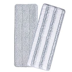 Oshang Ricambio per mocio piatto, 33 x 12,4 cm, in microfibra, colore: bianco e grigio
